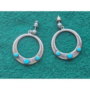 Vintage Navajo Sterling silver and Turquoise Earrings